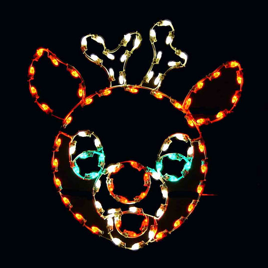 4 ft. Deer Face Silhouette Christmas Pole Mounted Decoration