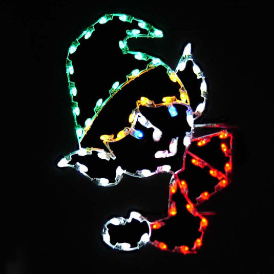 4 ft. Peeker Elf Silhouette Christmas Pole Mounted Decoration