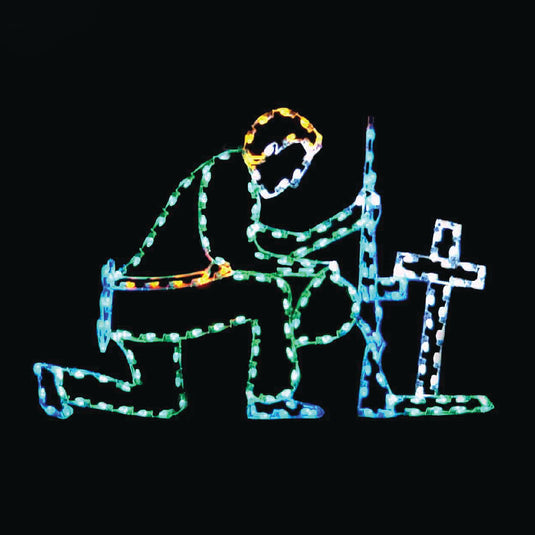 5' Kneeling Soldier Silhouette Christmas Ground Mount Christmas Decoration