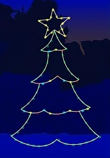 7' Christmas Tree Silhouette Christmas Ground Mounted Decoration