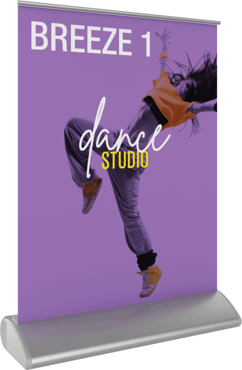 Load image into Gallery viewer, Breeze 1 Retractable Tabletop Banner Stand with Graphic - 8.5"W x 11"W