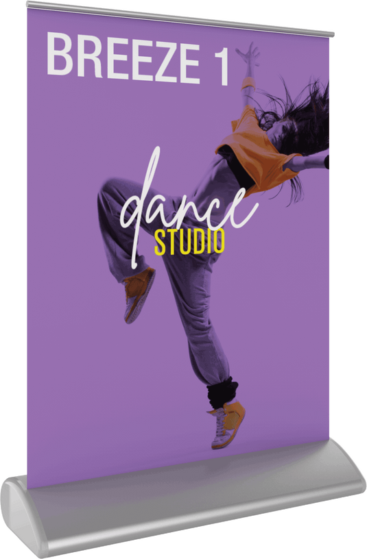 Breeze 1 Retractable Tabletop Banner Stand with Graphic - 8.5