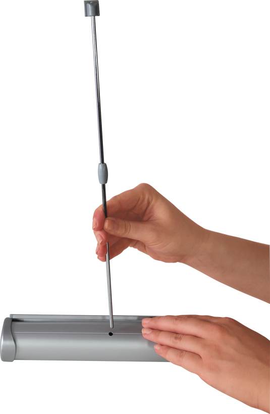 Breeze 1 Retractable Tabletop Banner Stand with Graphic - 8.5"W x 11"W