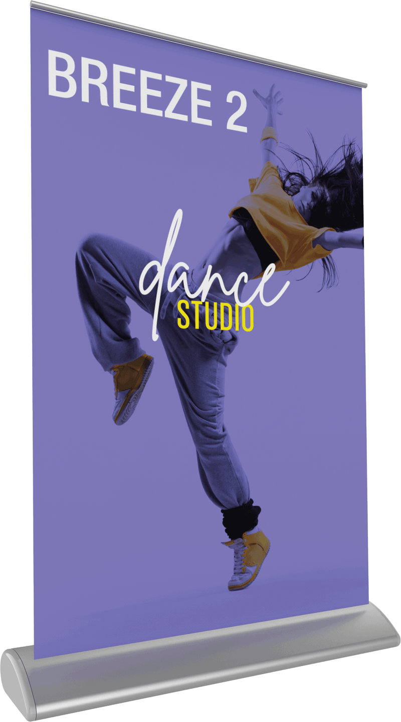 Load image into Gallery viewer, Breeze 2 Retractable Tabletop Banner Stand with Graphic - 11"W x 17"H