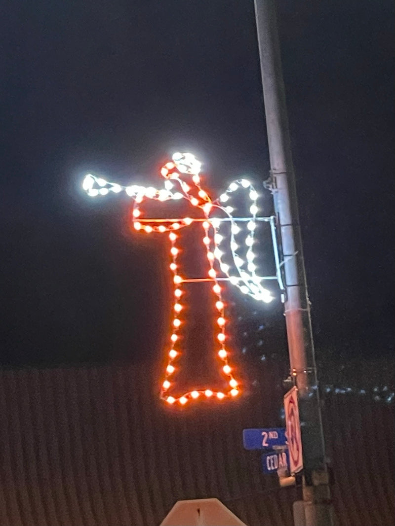 Load image into Gallery viewer, 4 ft. Angel Silhouette Christmas Pole Mounted Decoration