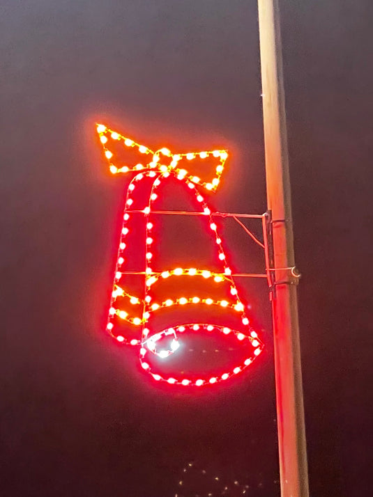 6 ft. Double Bell Silhouette Christmas Pole Mounted Decoration