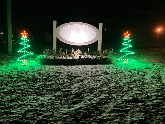 4 ft. Zig Zag Tree Silhouette Christmas Pole Mounted Decoration