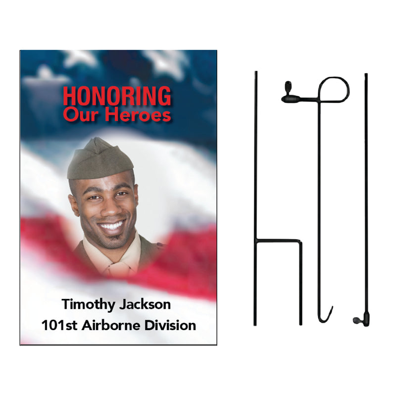 Load image into Gallery viewer, D431 Blurred Flag Hometown Hero - Garden Flag