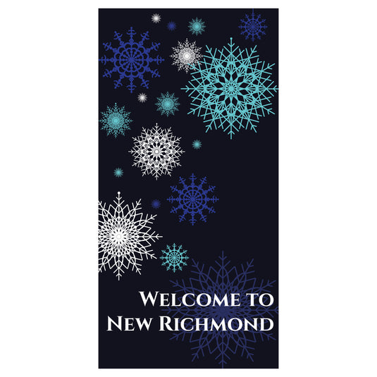 D746 Snowy Night - Pole Banner