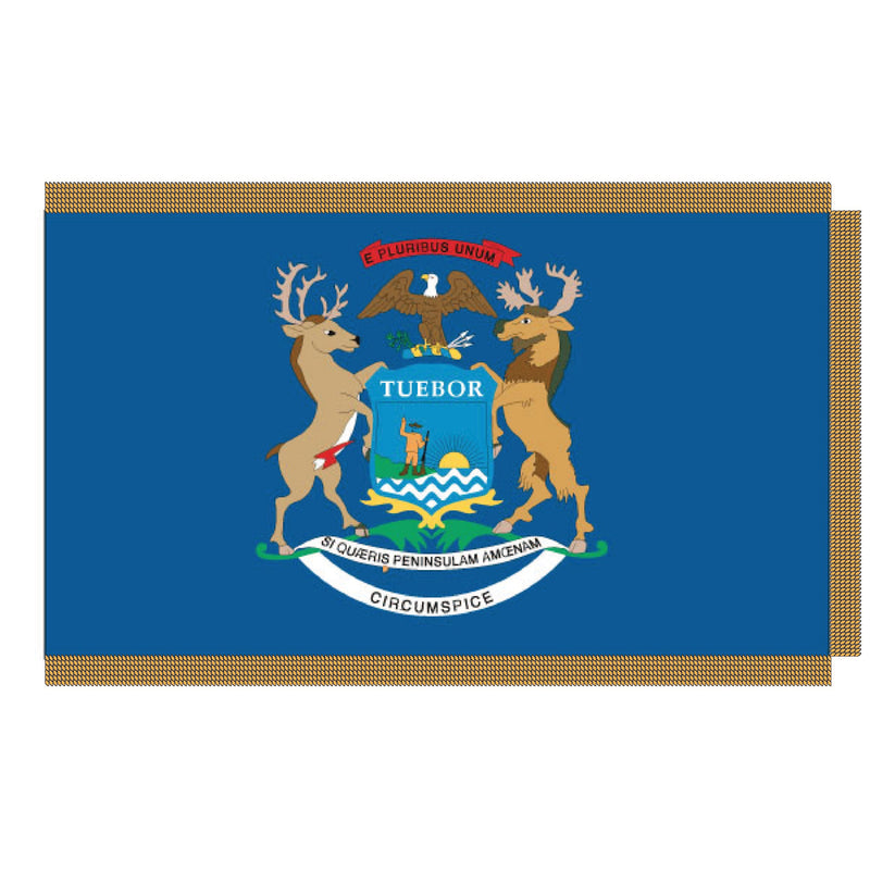 Load image into Gallery viewer, 3' x 5' Pole Hem and Fringe Nylon State Flags