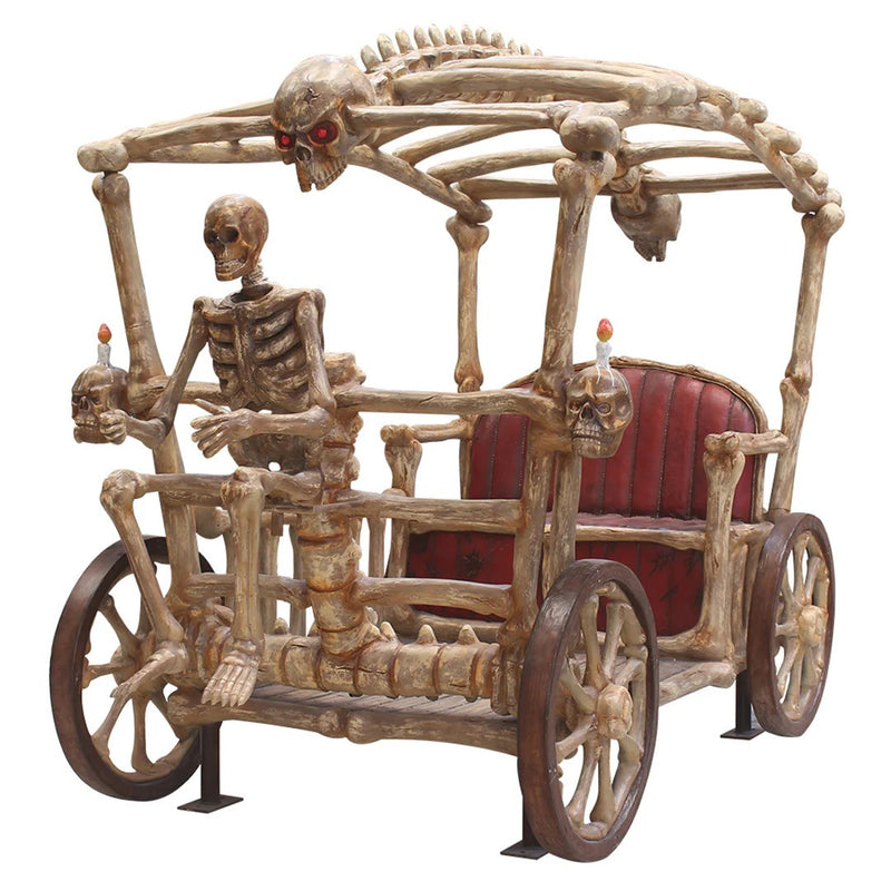 Load image into Gallery viewer, Skeleton Carriage Fiberglass Halloween Decoration
