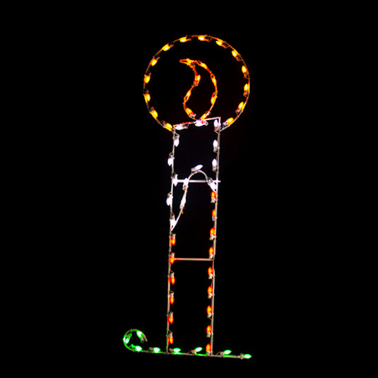 6 ft. Candle with Halo Silhouette Christmas Pole Mounted Decoration