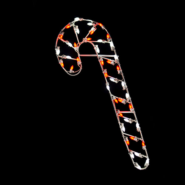 Load image into Gallery viewer, 4 ft. Candy Cane Swirl Silhouette Christmas Pole Mounted Decoration