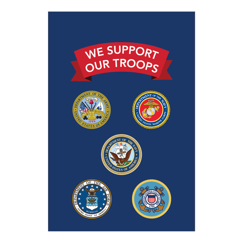 Load image into Gallery viewer, D389 We Support Our Troops - Garden Flag