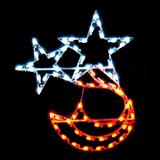 4 ft. Double Star Silhouette Christmas Pole Mounted Decoration