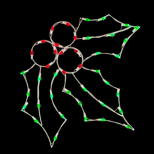 5 ft. Holly Leaf Silhouette Christmas Pole Mounted Decoration