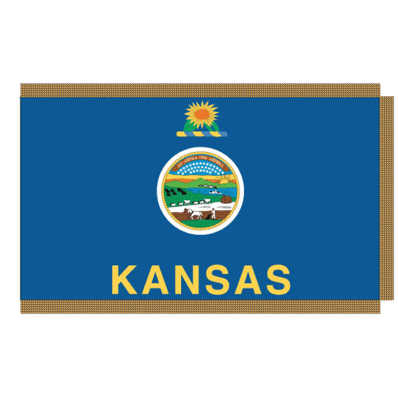 Load image into Gallery viewer, 4' x 6' Pole Hem and Fringe Nylon State Flags