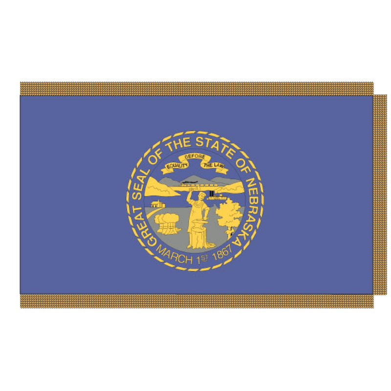 Load image into Gallery viewer, 4' x 6' Pole Hem and Fringe Nylon State Flags