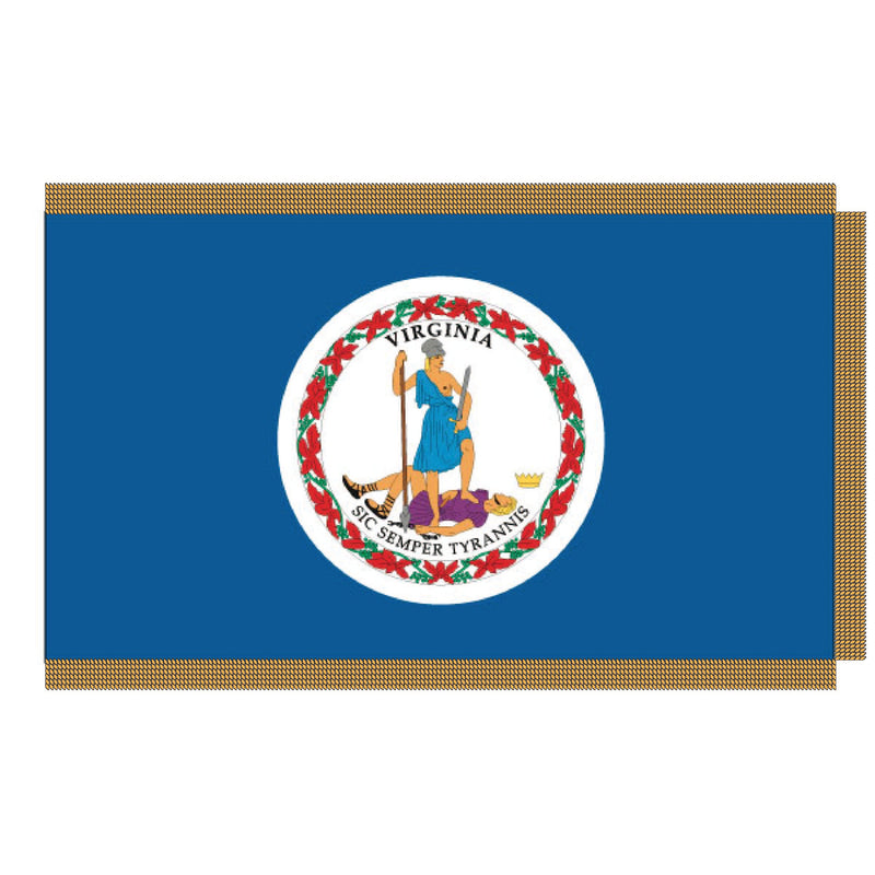 Load image into Gallery viewer, 4' x 6' Pole Hem and Fringe Nylon State Flags