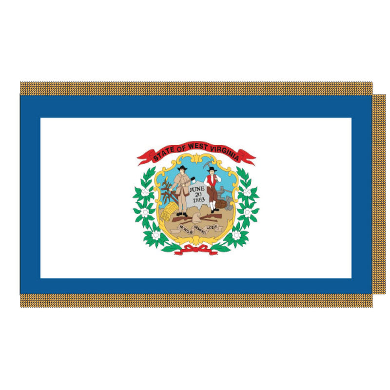 Load image into Gallery viewer, 4' x 6' Pole Hem and Fringe Nylon State Flags