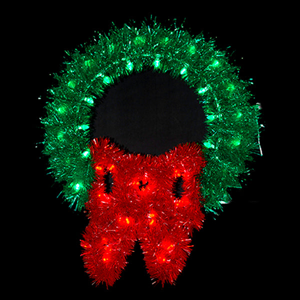 Load image into Gallery viewer, 4 foot Wreath with Bow Pole Mounted Decoration DazzLED