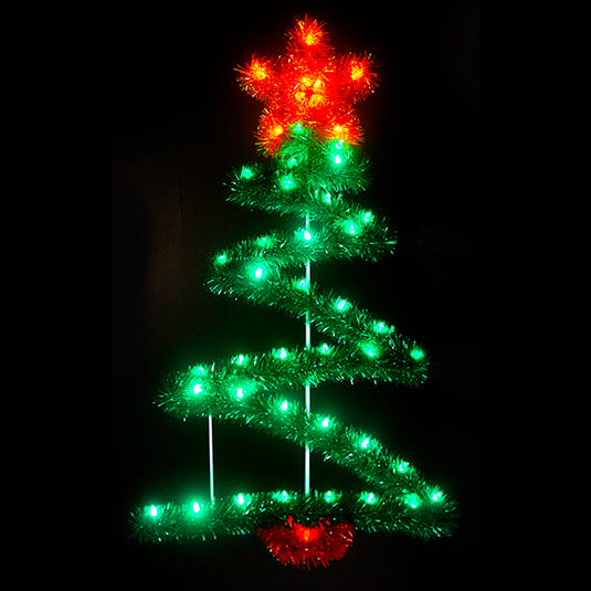 4 foot ZigZag Christmas Tree Pole Mounted Decoration DazzLED