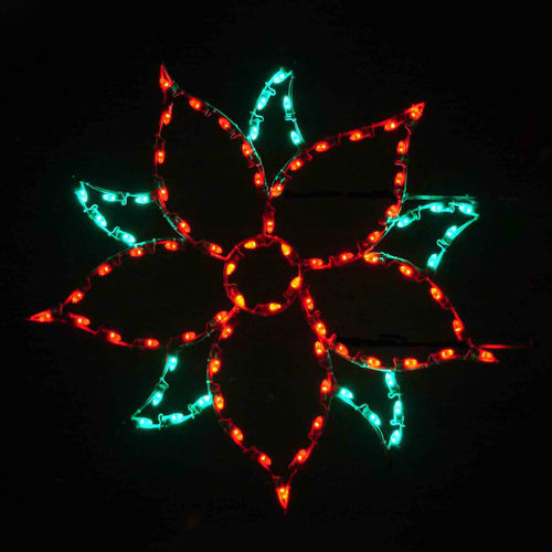 5 ft. Poinsettia Silhouette Christmas Pole Mounted Decoration