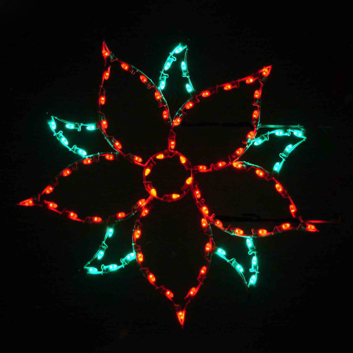5 ft. Poinsettia Silhouette Christmas Pole Mounted Decoration