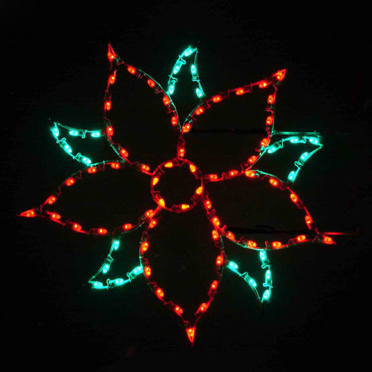 5 ft. Poinsettia Silhouette Christmas Pole Mounted Decoration