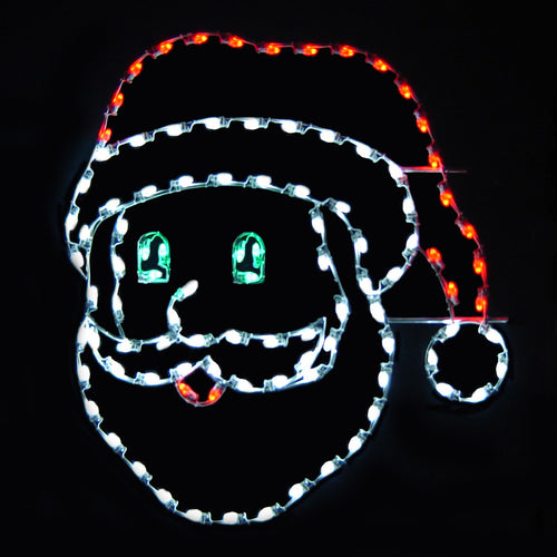 5 ft. Santa Face Silhouette Christmas Pole Mounted Decoration