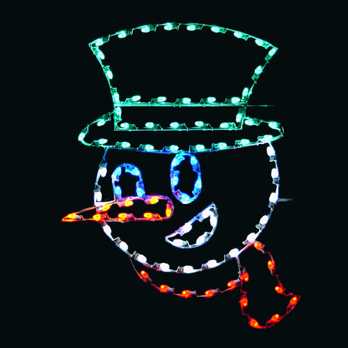 5 ft. Snowman Face Silhouette Christmas Pole Mounted Decoration