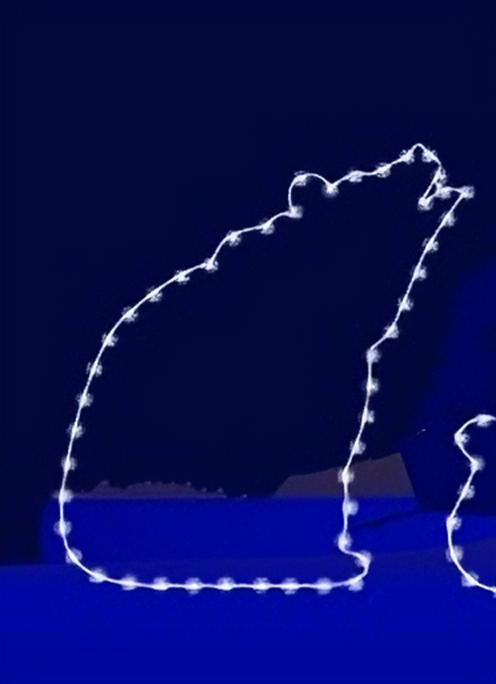 6' Sitting Bear Silhouette Christmas Ground Mounted Decoration