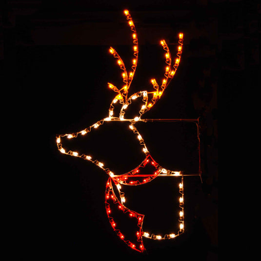 7 ft. Deer Head Silhouette Christmas Pole Mounted Decoration