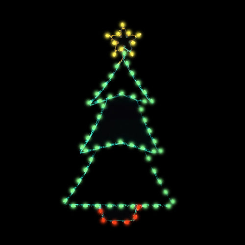 6 ft. Christmas Tree Silhouette Christmas Pole Mounted Decoration