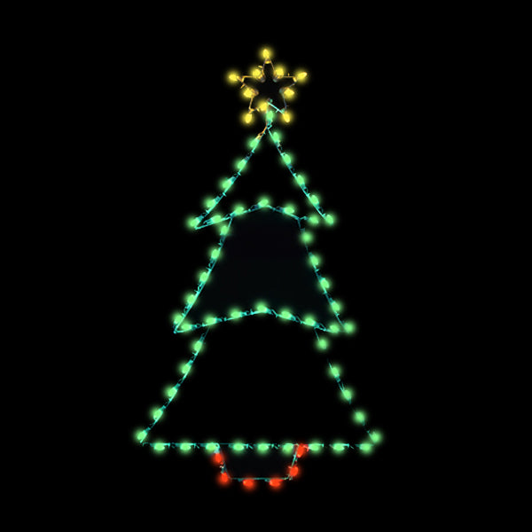 6 ft. Christmas Tree Silhouette Christmas Pole Mounted Decoration