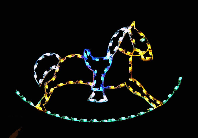 6' Rocking Horse Silhouette Christmas Ground Mounted Decoration