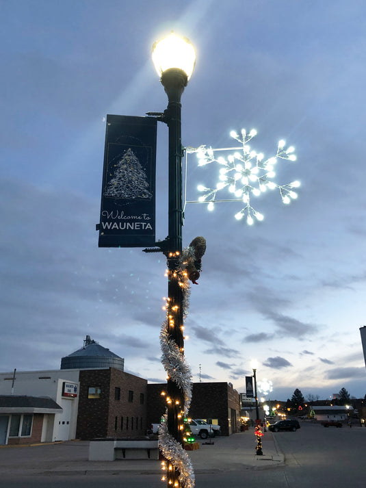 6 ft. Star Snowflake Silhouette Christmas Pole Mounted Decoration
