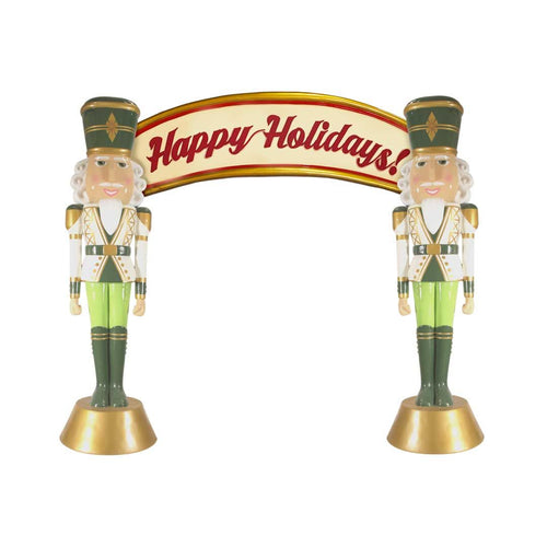 11' American Christmas Nutcracker Archway Fiberglass Christmas Decoration (Green)