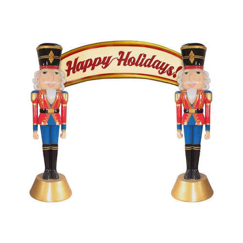 11' American Christmas Nutcracker Archway Fiberglass Christmas Decoration (Red and Blue)