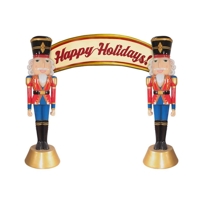 11' American Christmas Nutcracker Archway Fiberglass Christmas Decoration (Red and Blue)