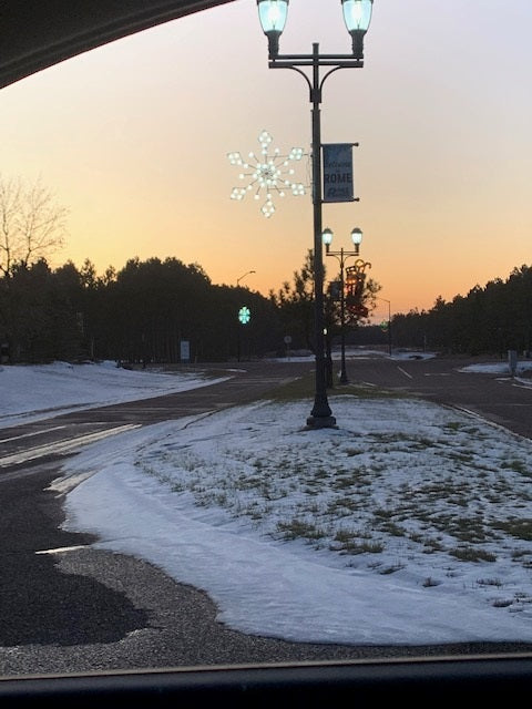 4 ft. Diamond Snowflake Silhouette Christmas Pole Mounted Decoration