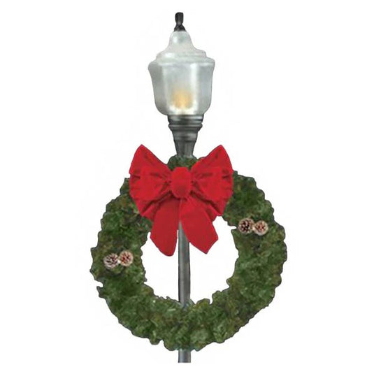 36 in. Center Mounted Christmas Wreath with Bow - Lit & Unlit