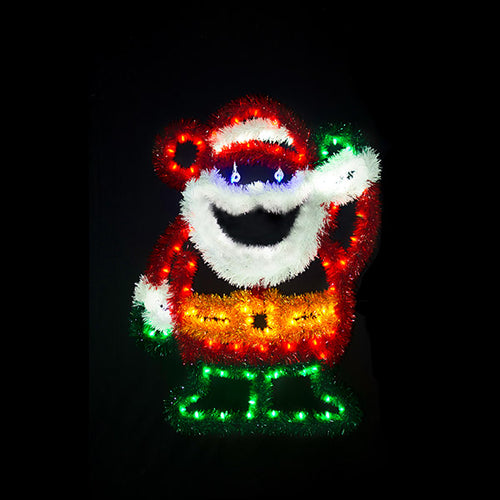6 ft. Waving Santa Garland Christmas Pole Mounted Decoration