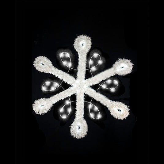 6 ft. Spiral Lace Snowflake Garland Christmas Pole Mounted Decoration