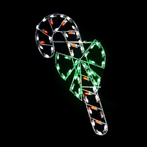 4 ft. Candy Cane with Bow Silhouette Christmas Pole Mounted Decoration