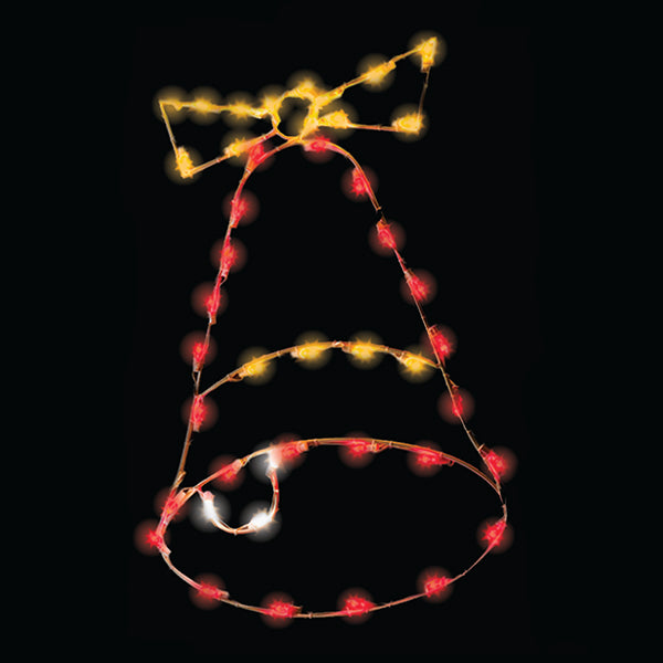 4 ft. Single Bell Silhouette Christmas Pole Mounted Decoration