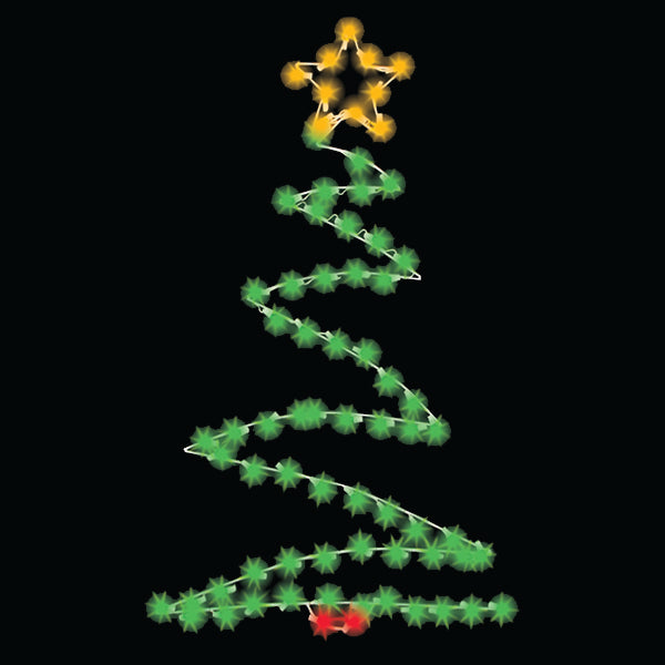 6 ft. Zig Zag Tree Silhouette Christmas Pole Mounted Decoration