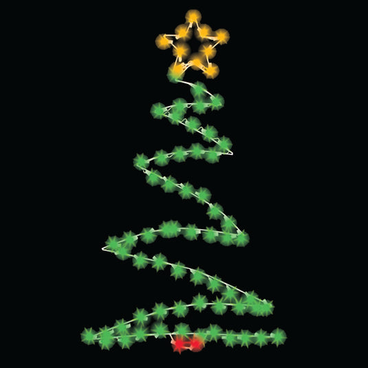 6 ft. Zig Zag Tree Silhouette Christmas Pole Mounted Decoration